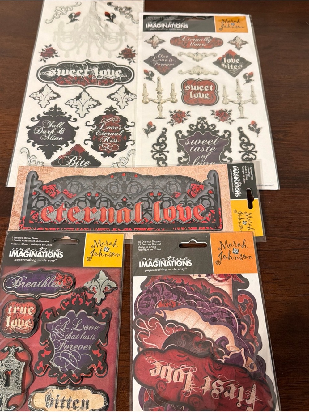 CREATIVE IMAGINATIONS MARAH JOHNSON - BREATHLESS - LOT ASSORTED EMBELLISHMENTS